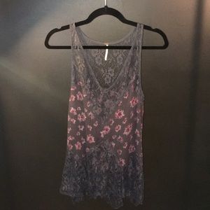 Free People Lace & Floral Top